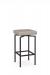 Amisco's Atlas Backless Swivel Barstool with Square Seat Cushion and Metal Base