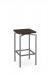 Amisco's Atlas Modern Silver Bar Stool with Wood Square Seat