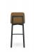 Amisco's Waverly Upholstered Short Back Bar Stool in Brown - Back View
