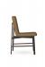 Amisco's Waverly Brown Dining Chair with Upholstered Back and Metal Base - Side View