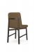 Amisco's Waverly Brown Dining Chair with Upholstered Back and Metal Base - Back View
