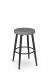 Amisco's Zip Black Backless Bar Stool with Houndstooth Fabric on Seat
