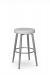 Amisco's Zip Backless Swivel Bar Stool in Gray and Silver
