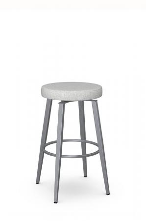 Amisco's Zip Backless Swivel Bar Stool in Gray and Silver