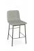 Amisco's Outback Contemporary Bar Stool with Gray Fabric and Gray Metal Frame
