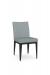 Amisco's Pedro Modern Comfortable Dining Chair with Blue Seat and Back Fabric and Black Metal Base