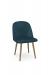 Amisco's Zahra Luxury Modern Upholstered Dining Chair in Blue and Gold Legs