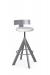 Amisco's Uplift Modern Adjustable Swivel Stool in Silver Metal and White Seat Cushion