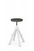 Amisco's Uplift Backless Swivel Stool in White Metal and Gray Seat Cushion