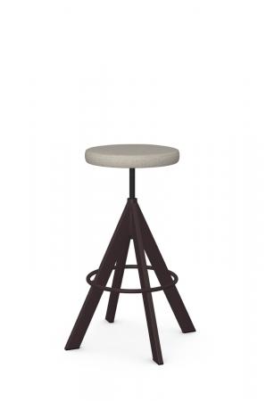 Amisco's Uplift Backless Brown Swivel Adjustable Stool with Seat Cushion