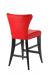 Darafeev's Bourbon Flexback Stationary Modern Bar Stool in Espresso Wood Finish and Red Seat/Back Cushion - View of Back