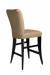 Darafeev's Treviso Upholstered Flexback Wood Bar Stool in Espresso and Light Tan Cushion - View of Back