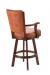 Darafeev's 960 Wood Upholstered Swivel Bar Stool with High Back, Arms, and Button-Tufting on Back - View of Back
