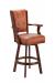 Darafeev's 960 Wood Upholstered Swivel Bar Stool with High Back, Arms, and Button-Tufting on Back