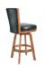 Darafeev's 615 Oak Upholstered Swivel Bar Stool with Back in Leather - View of Back