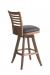 Darafeev's Veneto Wood Upholstered Swivel Bar Stool with Flex Back and Black Leather Seat Cushion - View of Back