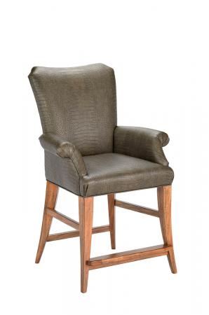 Darafeev's Treviso Wood Upholstered Bar Stool with Flex Back and Arms