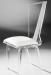 Muniz Hollywood Lucite Acrylic Modern Dining Chair with Tall Back and White Seat Cushion