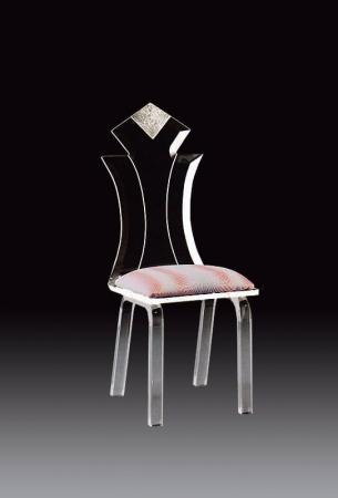Muniz Diamond Clear Acrylic Modern Dining Chair with Seat Cushion