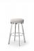 Trica's Ally Backless Swivel Bar Stool in Brushed Steel with Comfort Seat