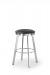Trica's Ally Backless Swivel Bar Stool in Brushed Steel Metal Finish and Seat Cushion