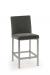 Trica's Basso Modern Upholstered Counter Stool with Back and Metal Legs in Silver