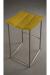 Trica's Modern Bocca Backless Square Bar Stool with Clean Lines in Yellow Seat Cushion