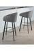 Trica's Liv Gray Modern Swivel Bar Stools with Padded Fabric in Kitchen