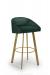 Trica's Liv Modern Gold and Emerald Green Swivel Bar Stool with Low Back