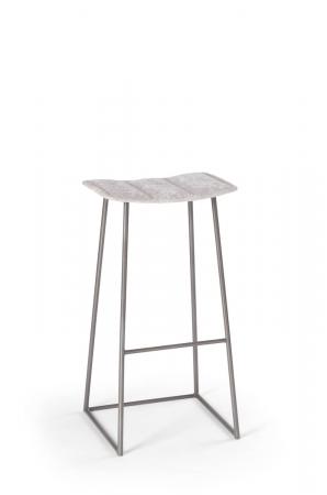 Trica's Palmo Backless Gray Modern Bar Stool with Comfortable Seat