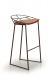 Trica's Stem Modern Bar Stool with Low Back and Sled Base in Brown