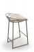 Trica's Stem Modern Stationary Bar Stool with Low Back and Seat Cushion and Sled Base - Back View