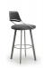 Trica's Wish Upholstered Swivel Bar Stool with Back Upholstered Seat and Back and Metal Finish - Back View