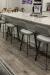 Trica's Wish Modern Swivel Bar Stools with Low Back in Gray and White Kitchen