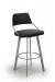Trica's Wish Black Upholstered Swivel Bar Stool with Back