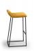 Trica's Zoey Low Back Modern Kitchen Bar Stool in Carbon Metal Finish and Loft 015 Orange Seat/Back Cushion - Side View