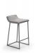 Trica's Zoey Low Back Modern Kitchen Counter Stool in Meteor Metal Finish and Branco 114 Fabric - Side View