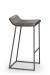 Trica's Zoey Stationary Modern Bar Stool with Low Back in Taupe Metal and Shimmer Magnetite Vinyl - Side View