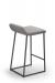Trica's Zoey Modern Non-Swivel Counter Stool in Carbon Black Metal Finish and Branco 114 Fabric - View of Back