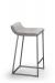 Trica's Zoey Low Back Modern Kitchen Counter Stool in Meteor Metal Finish and Branco 114 Fabric