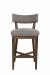 Fairfield's Juliet Modern Wood Bar Stool with Curved Upholstered Back and Seat - Front View