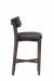Fairfield's Juliet Modern Bar Stool with Low Curved Back in Black and Brown Leather - Side View