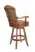 Darafeev's Centurion Wood Upholstered Swivel Bar Stool with Arms - View of Back