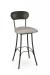 Amisco's Bean Traditional Swivel Metal Bar Stool with Bean Shaped Hammered Back and Seat Cushion