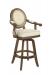 Darafeev's Chantal Rustic Pewter Maple Wood Bar Stool with Oval Back, Arms, and Cream Cushion