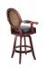 Darafeev's Chantal Wood Bar Stool with Padded Nailhead Trim Arms, Oval Round Back, and Seat Cushion - View of Back