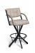 Lisa Furniture's #174 Swivel Bar Stool with Padded Arms, Tufted Back, and Metal Frame Base