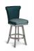 Darafeev's Dara Modern Flexback Swivel Bar Stool in Taupe Wood Finish and Teal Seat Cushion with Welting