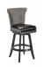 Darafeev's Dara Wood Upholstered Swivel Bar Stool with Leather Seat and Fabric Back