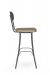 Amisco's Bean Rustic Gray Swivel Bar Stool with Light Wood Seat Finish - Side View